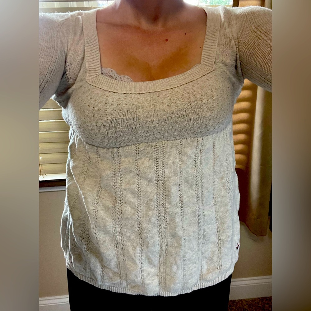 Cute Hollister 3/4 Length Babydoll Sweater